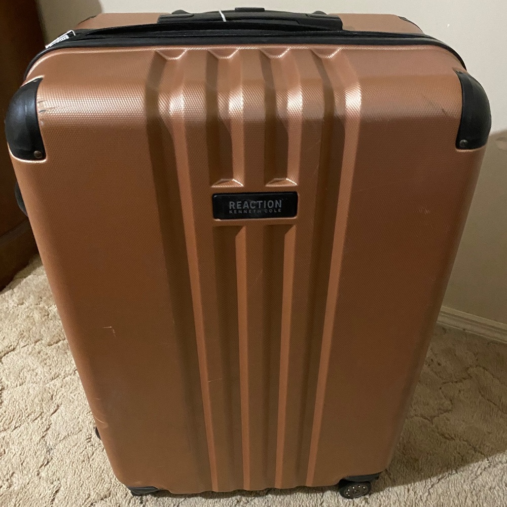 Rose gold suitcase